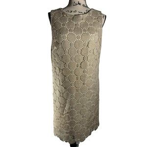 NWT Alice + Olivia Clyde Gold Metallic Dot Lace Shift Dress